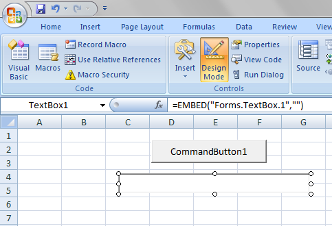 Excel Macro Tutorial : How to add different types of controls like Text