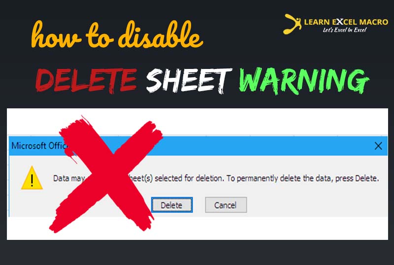 Delete Sheet In VBA Without Notification