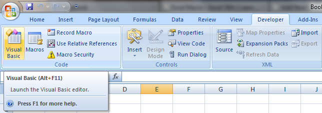 Excel Macro Tutorial : VB Editor-2007-1