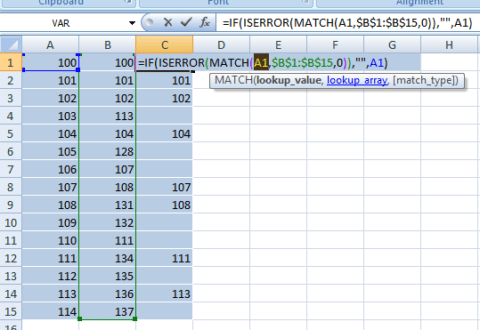 How to compare two columns in Excel to find duplicates