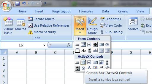 Excel Macro Tutorial - Add Combo Box 1