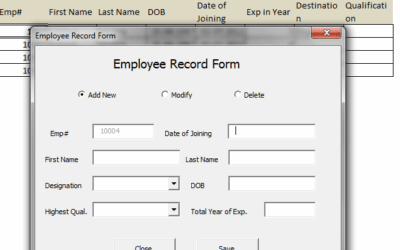 Excel Macro Tutorial : Excel Form