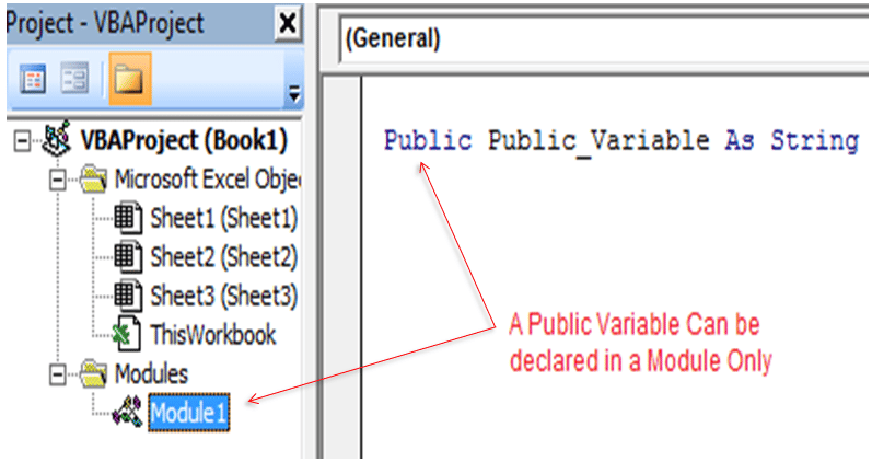 Public Variable in Excel VBA