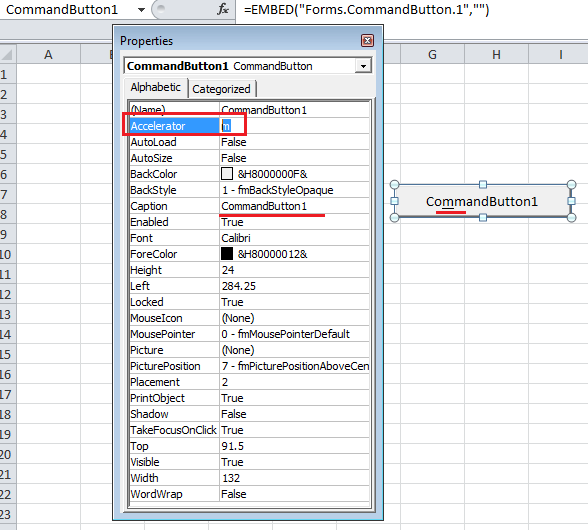 Assign Hot Key for a command button