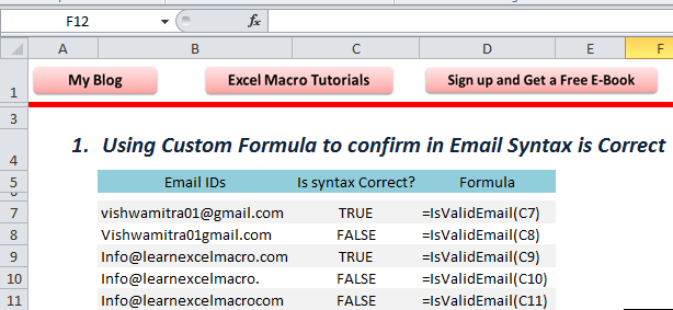 Pic 2 - Fformula - Email Syntax Validation