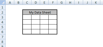 My Data Sheet - Formating Trick