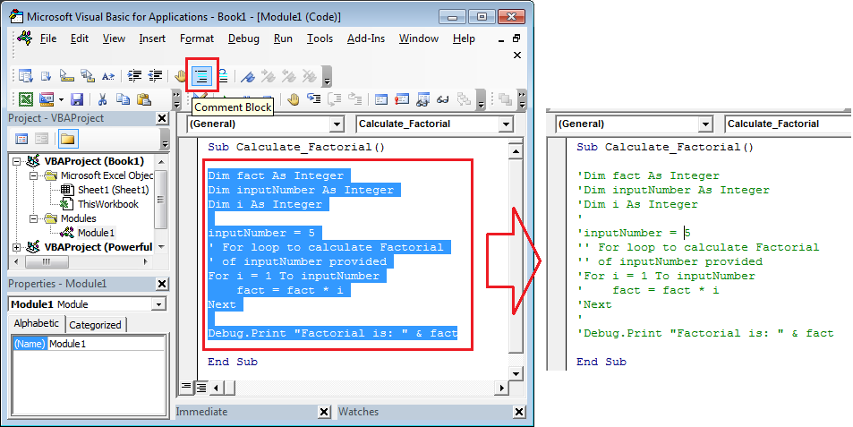 Commenting Block of codes in VBA