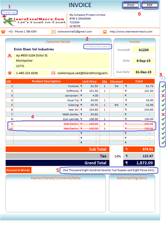 Invoice template