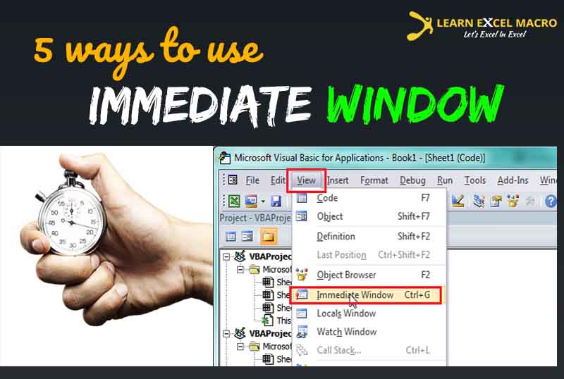 What is Immediate Window  and how to use it in Excel VBA