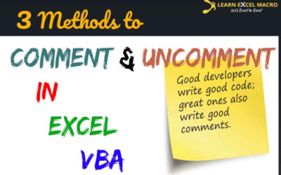 3 Methods to Comment or Uncomment in Excel VBA
