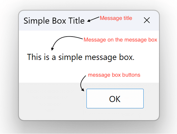 Sample message box in VBA