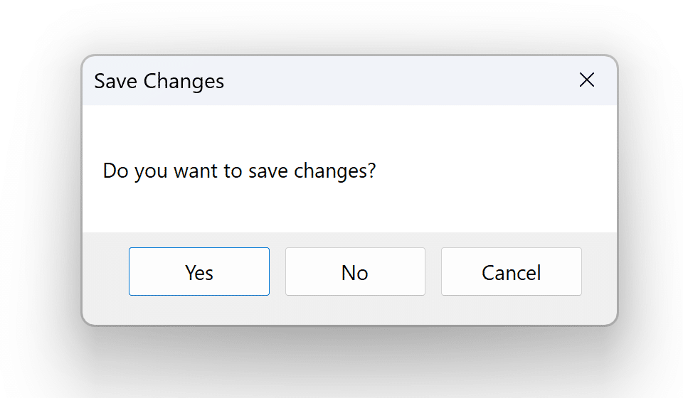 Message Box with Yes/No/Cancel Button