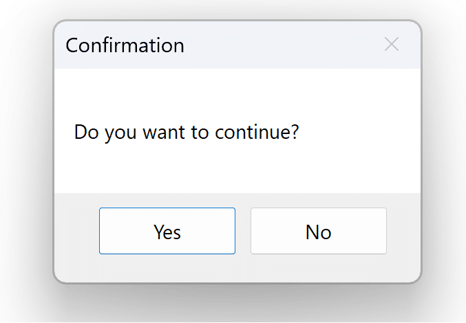 Message Box with Yes/No Button